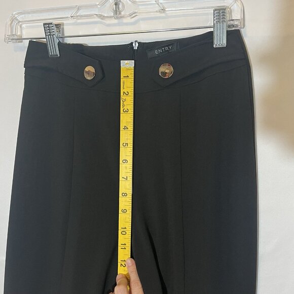 Entry Women’s Dress Pants Small Black Flare Zipper Stretch - Picture 6 of 10